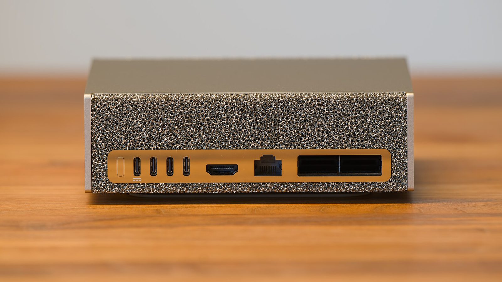The rear ports of an NVIDIA DGX Spark
